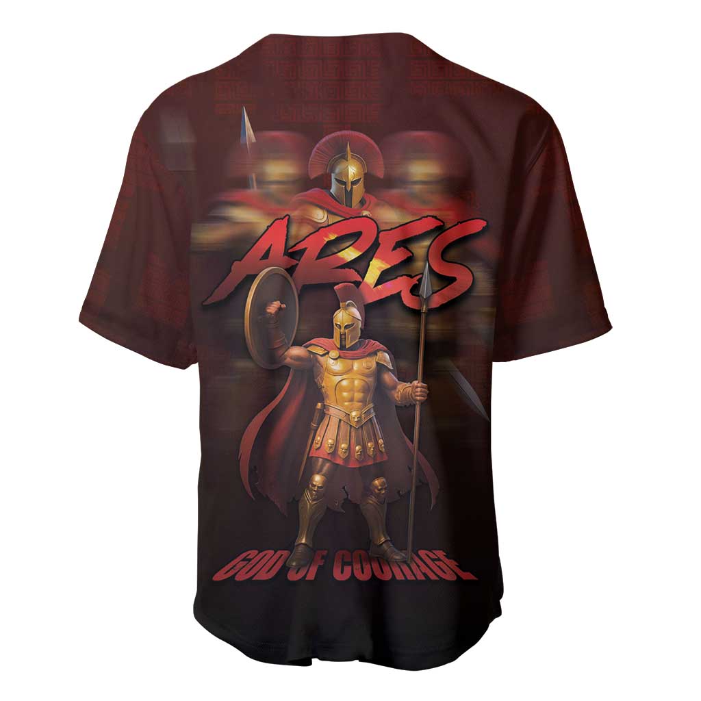 Ancient Greek Ares Baseball Jersey God Of War And Courage - Wonder Print Shop