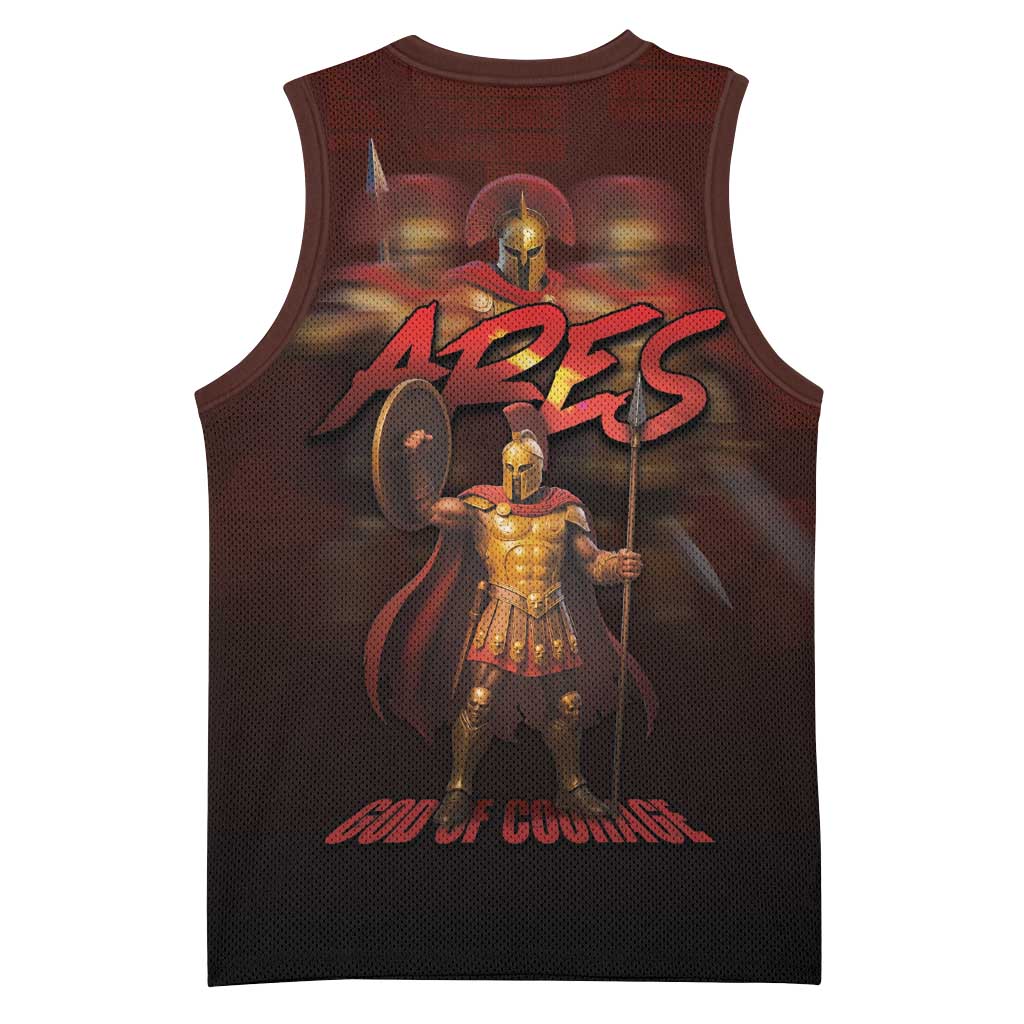 Ancient Greek Ares Basketball Jersey God Of War And Courage - Wonder Print Shop