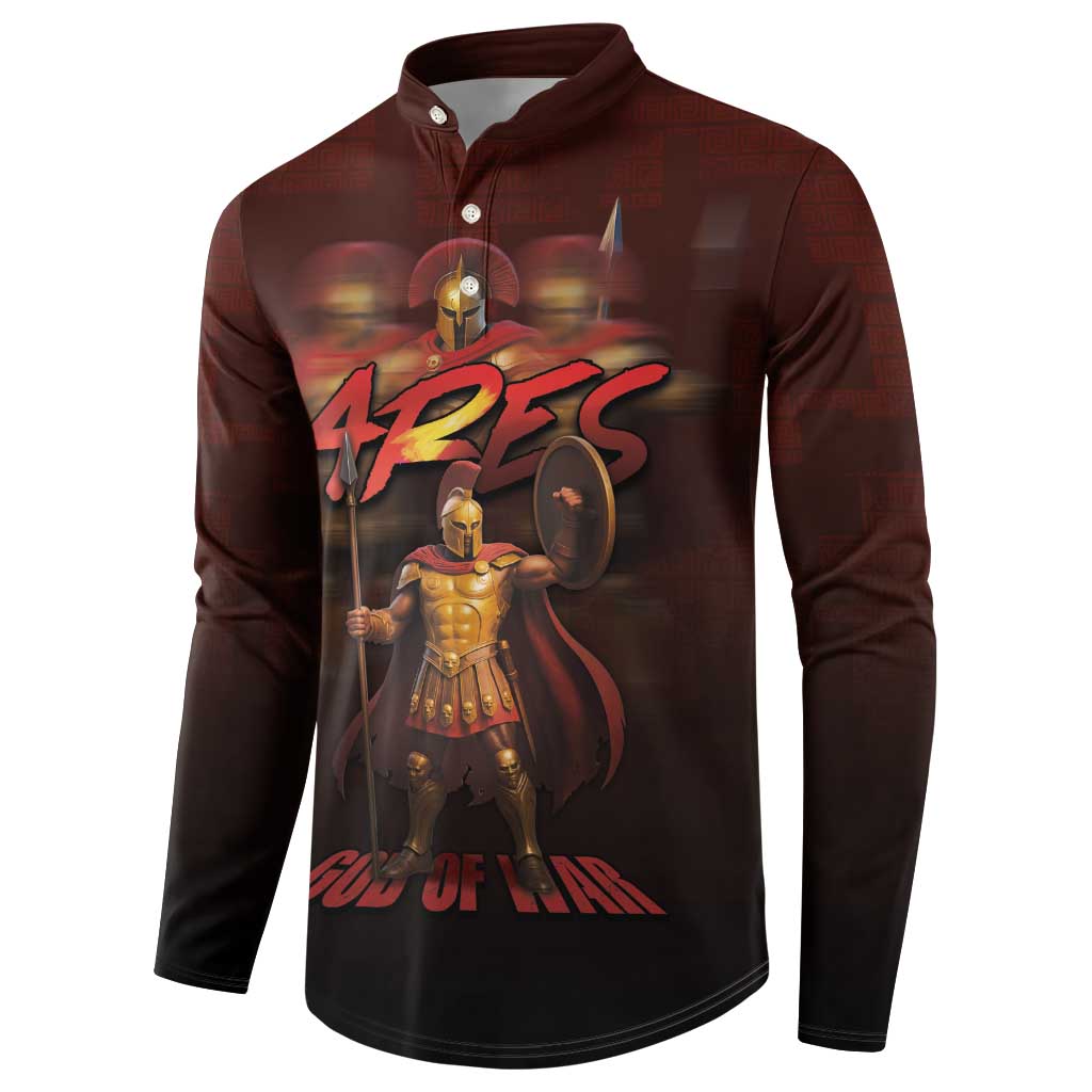 Ancient Greek Ares Button Sweatshirt God Of War And Courage - Wonder Print Shop