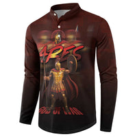 Ancient Greek Ares Button Sweatshirt God Of War And Courage - Wonder Print Shop