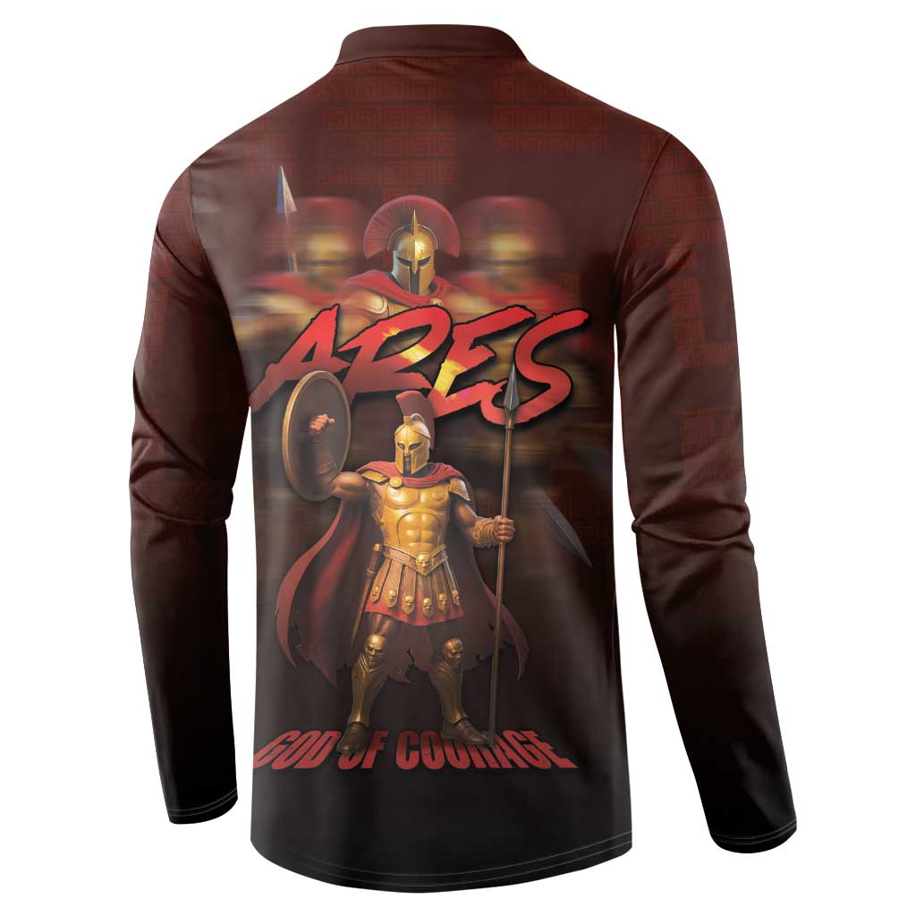Ancient Greek Ares Button Sweatshirt God Of War And Courage - Wonder Print Shop