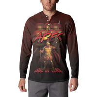 Ancient Greek Ares Button Sweatshirt God Of War And Courage - Wonder Print Shop