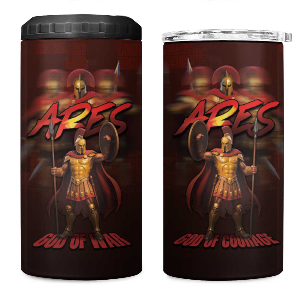 Ancient Greek Ares 4 in 1 Can Cooler Tumbler God Of War And Courage - Wonder Print Shop