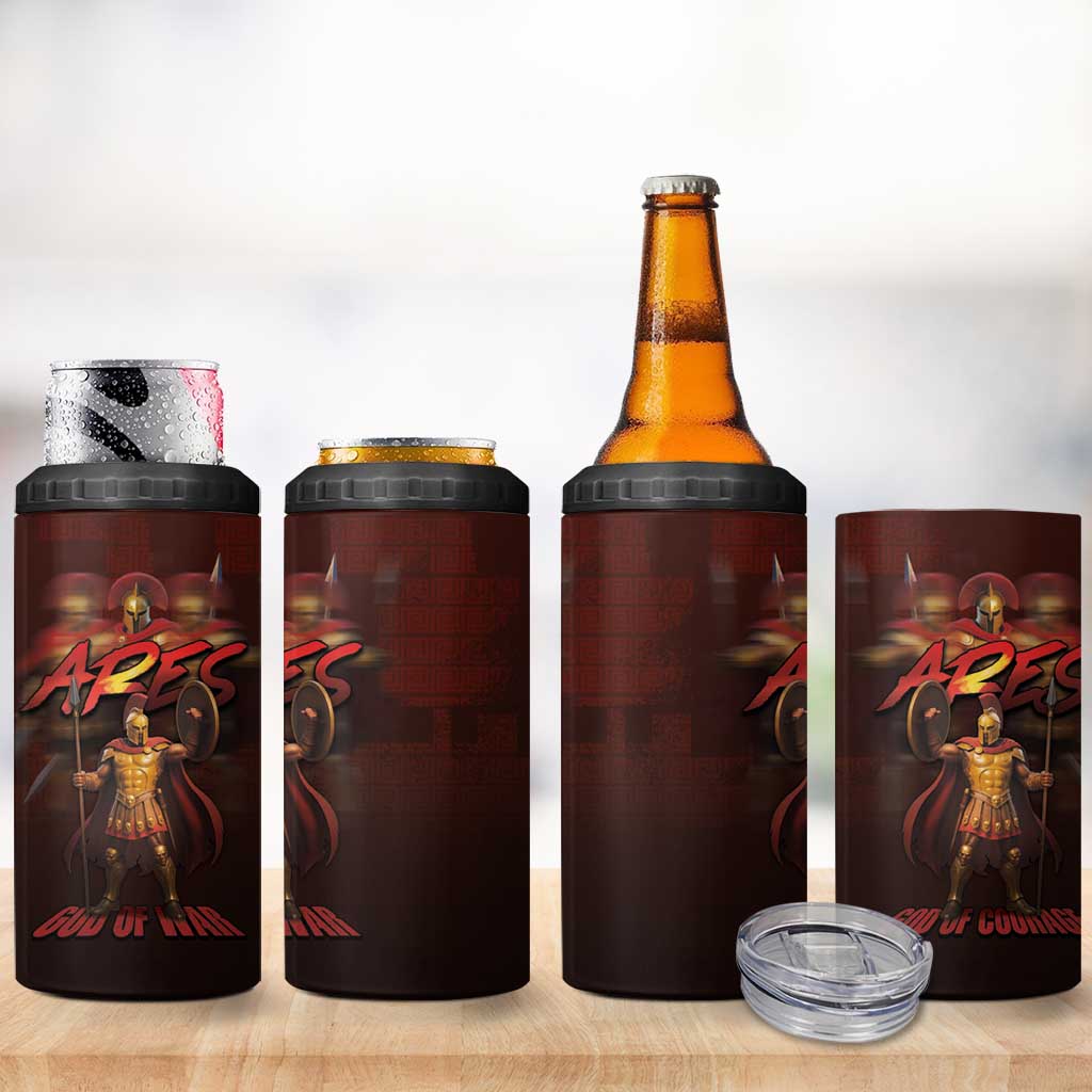 Ancient Greek Ares 4 in 1 Can Cooler Tumbler God Of War And Courage - Wonder Print Shop