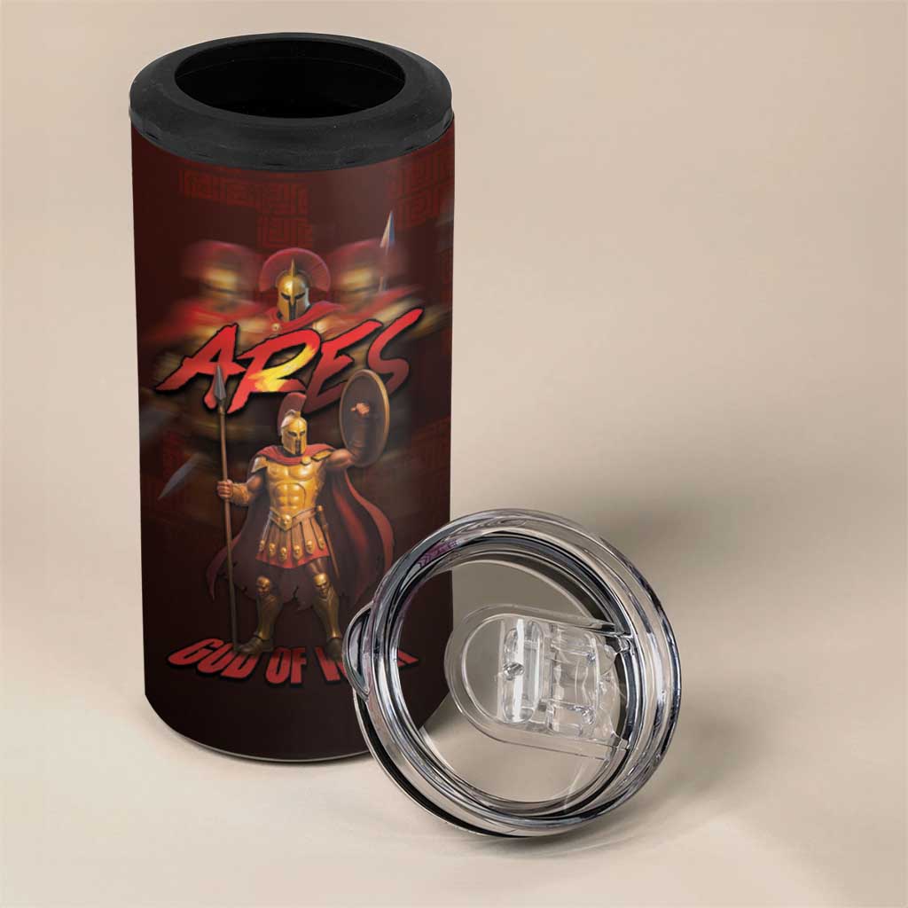 Ancient Greek Ares 4 in 1 Can Cooler Tumbler God Of War And Courage - Wonder Print Shop