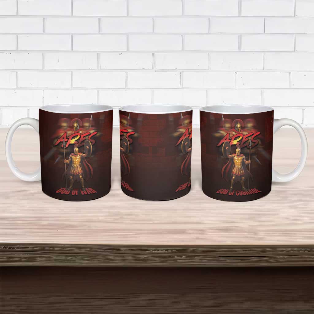 Ancient Greek Ares Ceramic Mug God Of War And Courage - Wonder Print Shop
