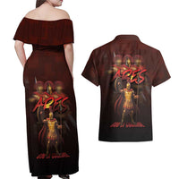 Ancient Greek Ares Couples Matching Off Shoulder Maxi Dress and Hawaiian Shirt God Of War And Courage - Wonder Print Shop