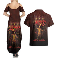 Ancient Greek Ares Couples Matching Summer Maxi Dress and Hawaiian Shirt God Of War And Courage - Wonder Print Shop