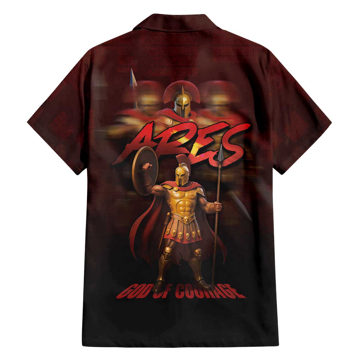 Ancient Greek Ares Family Matching Off The Shoulder Long Sleeve Dress and Hawaiian Shirt God Of War And Courage - Wonder Print Shop