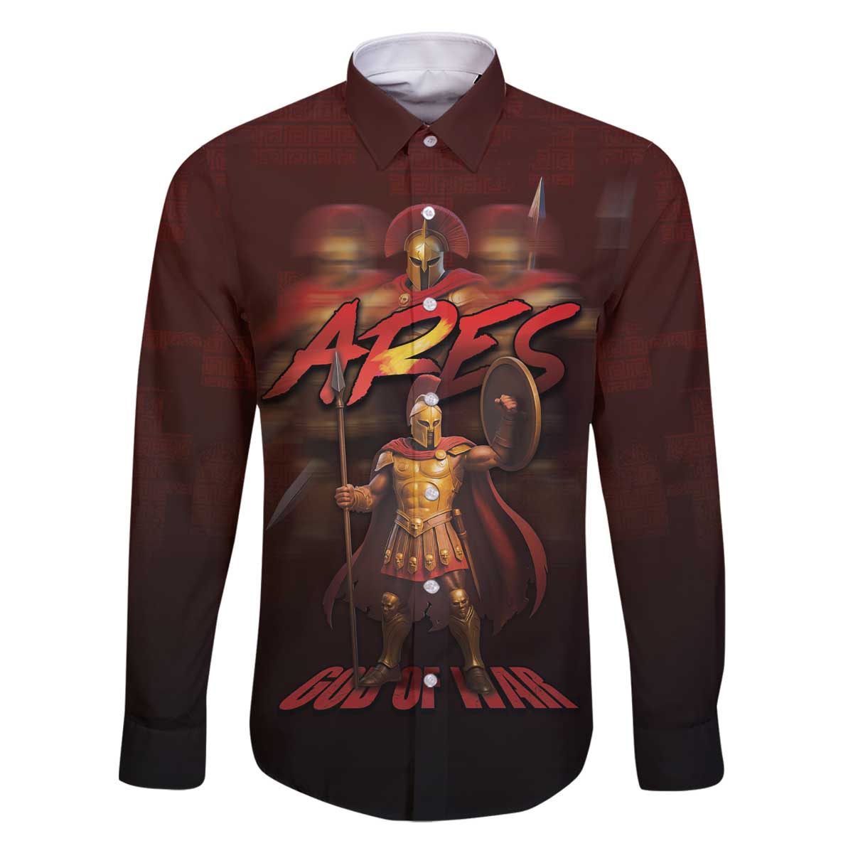 Ancient Greek Ares Family Matching Off The Shoulder Long Sleeve Dress and Hawaiian Shirt God Of War And Courage - Wonder Print Shop