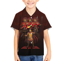 Ancient Greek Ares Family Matching Off The Shoulder Long Sleeve Dress and Hawaiian Shirt God Of War And Courage - Wonder Print Shop
