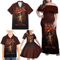 Ancient Greek Ares Family Matching Off Shoulder Maxi Dress and Hawaiian Shirt God Of War And Courage - Wonder Print Shop