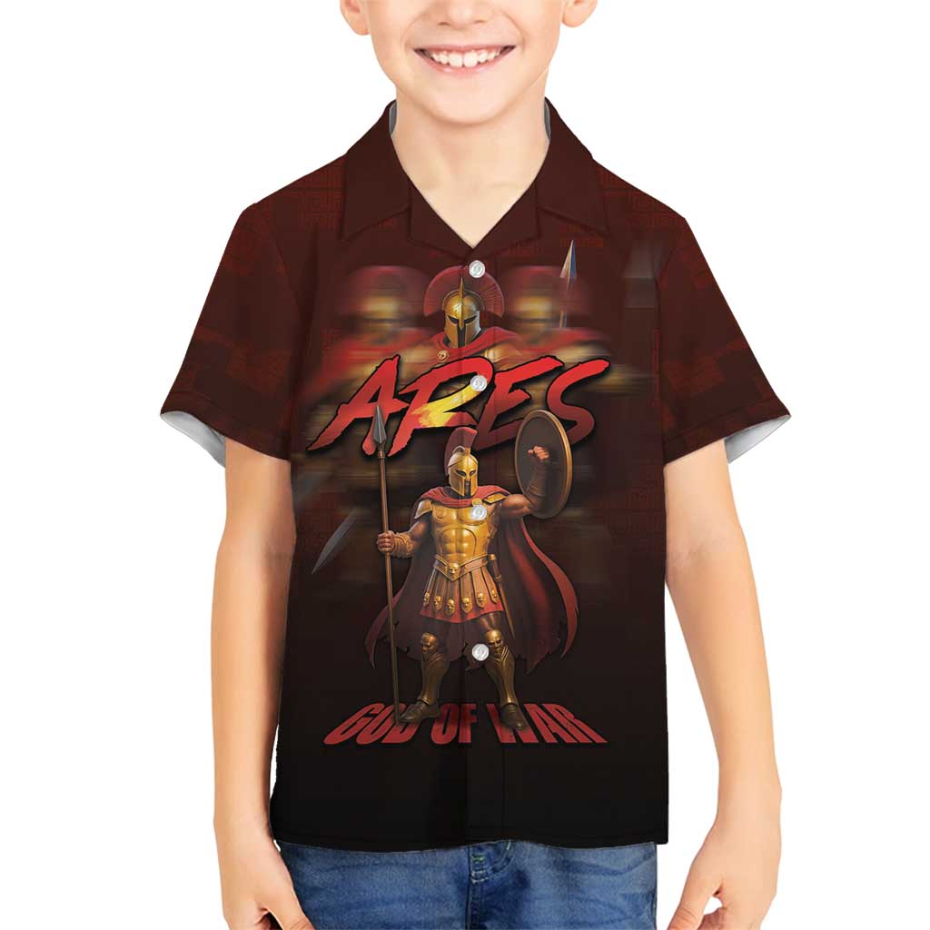 Ancient Greek Ares Family Matching Off Shoulder Short Dress and Hawaiian Shirt God Of War And Courage - Wonder Print Shop