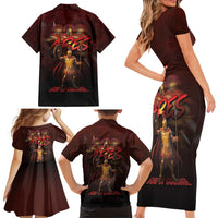 Ancient Greek Ares Family Matching Short Sleeve Bodycon Dress and Hawaiian Shirt God Of War And Courage - Wonder Print Shop