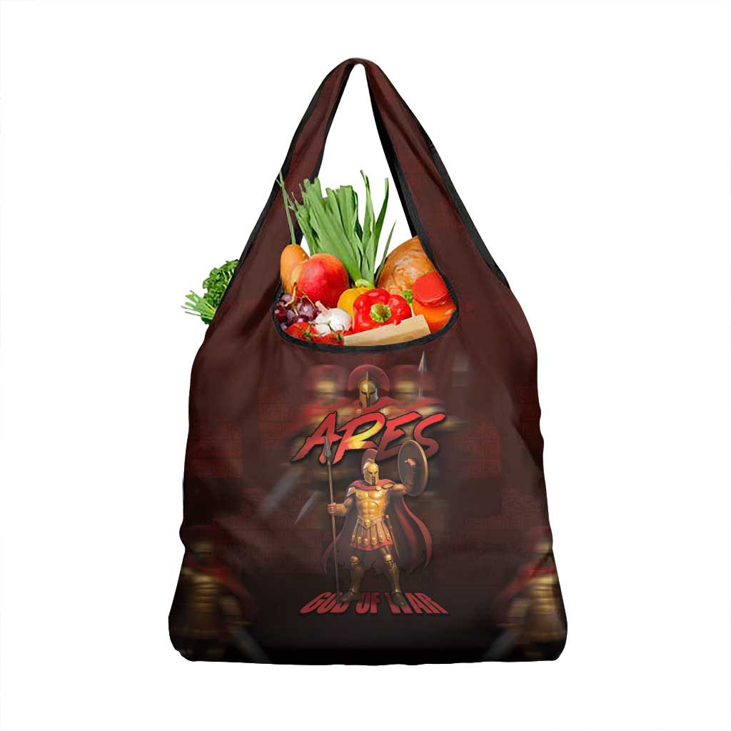 Ancient Greek Ares Grocery Bag God Of War And Courage - Wonder Print Shop
