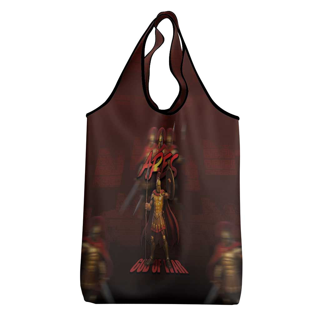 Ancient Greek Ares Grocery Bag God Of War And Courage - Wonder Print Shop