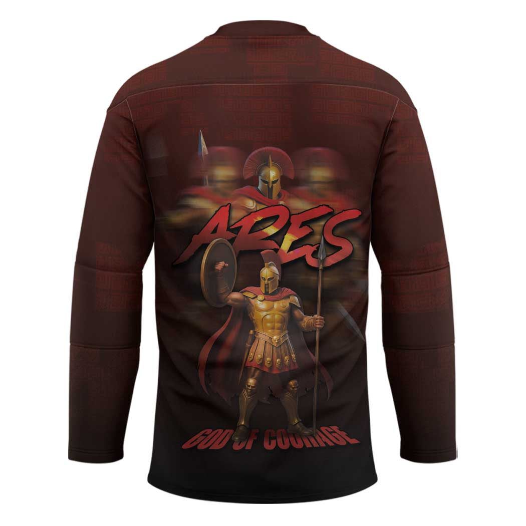 Ancient Greek Ares Hockey Jersey God Of War And Courage - Wonder Print Shop