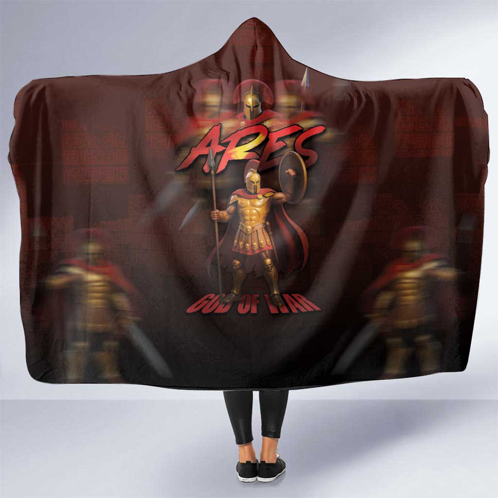 Ancient Greek Ares Hooded Blanket God Of War And Courage - Wonder Print Shop