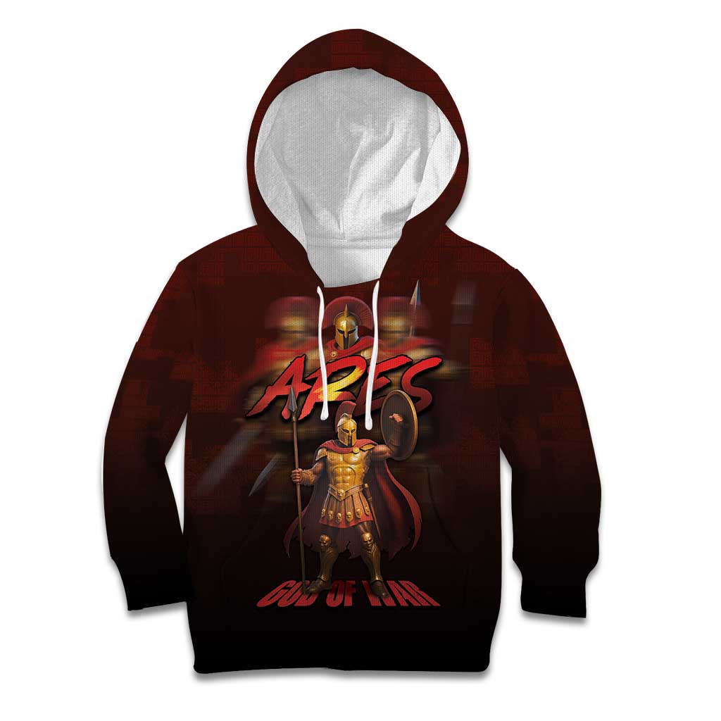 Ancient Greek Ares Kid Hoodie God Of War And Courage - Wonder Print Shop