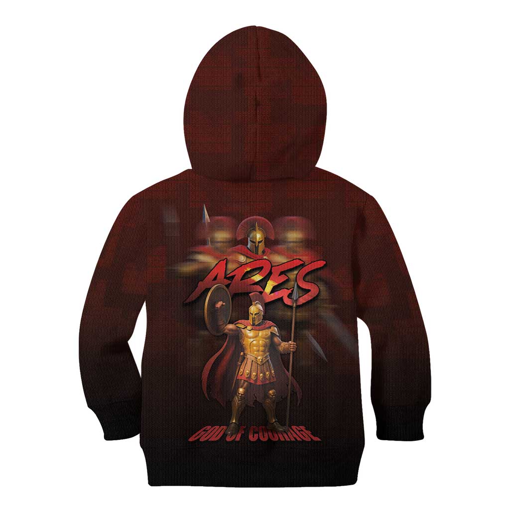 Ancient Greek Ares Kid Hoodie God Of War And Courage - Wonder Print Shop