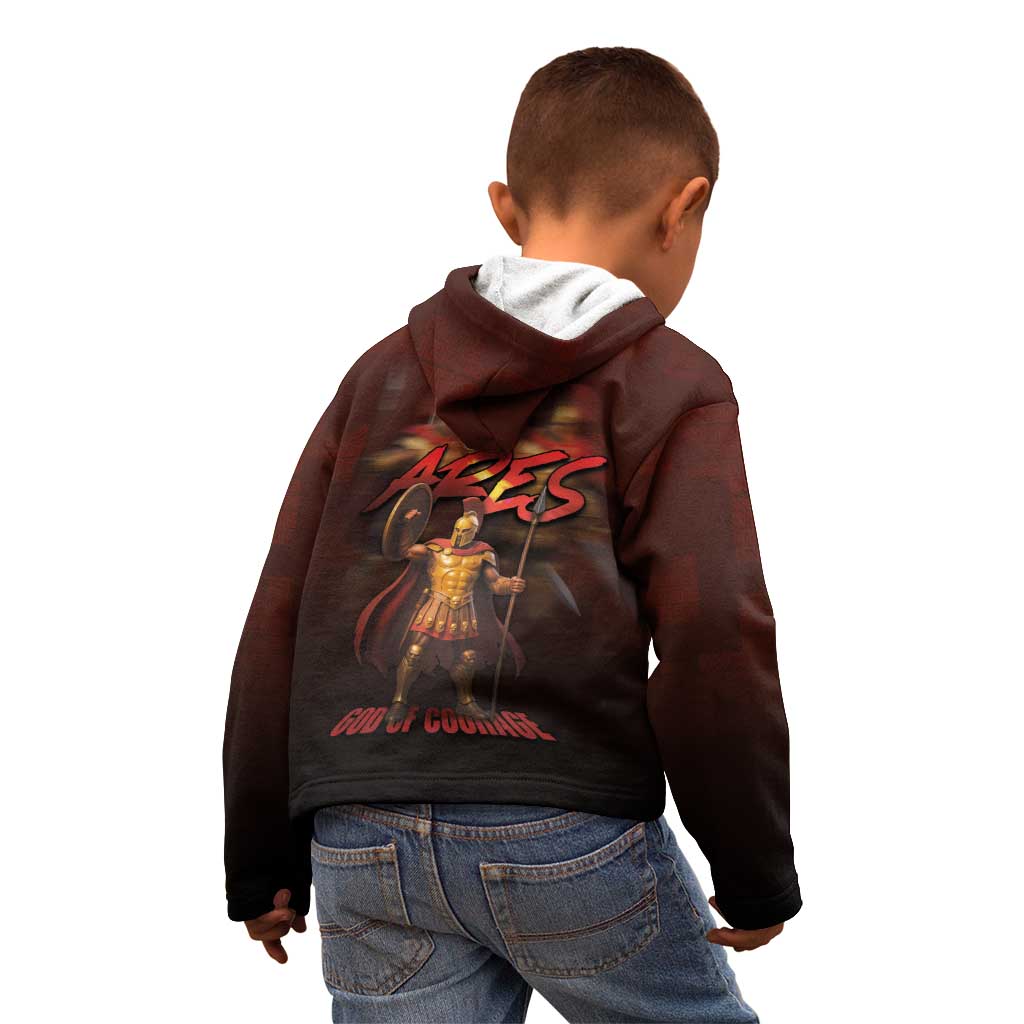 Ancient Greek Ares Kid Hoodie God Of War And Courage - Wonder Print Shop