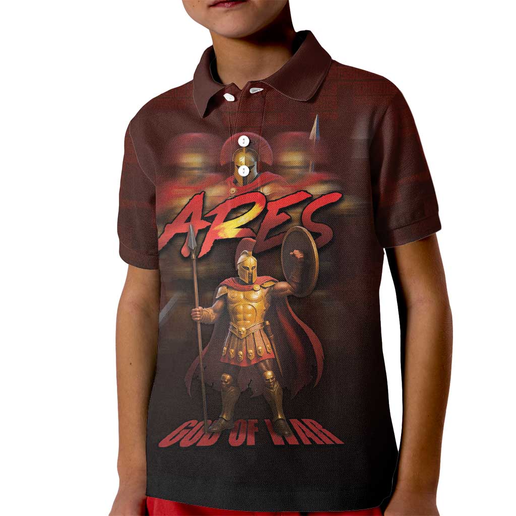 Ancient Greek Ares Kid Polo Shirt God Of War And Courage - Wonder Print Shop