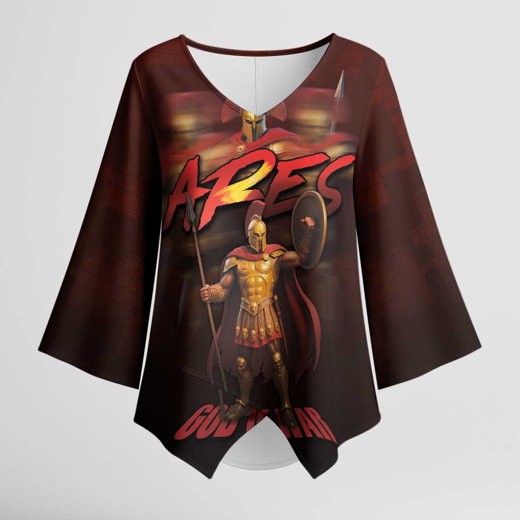 Ancient Greek Ares Kimono Sleeve Blouse God Of War And Courage - Wonder Print Shop