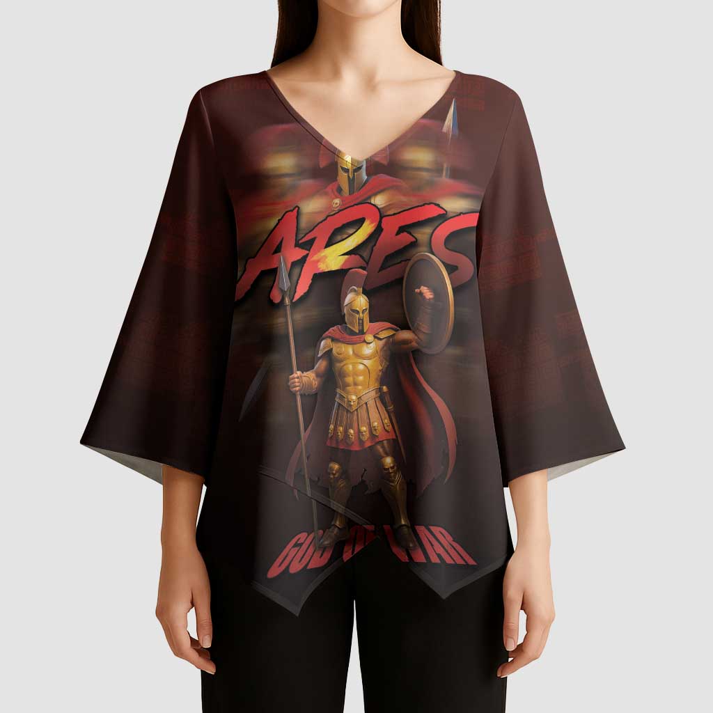 Ancient Greek Ares Kimono Sleeve Blouse God Of War And Courage - Wonder Print Shop