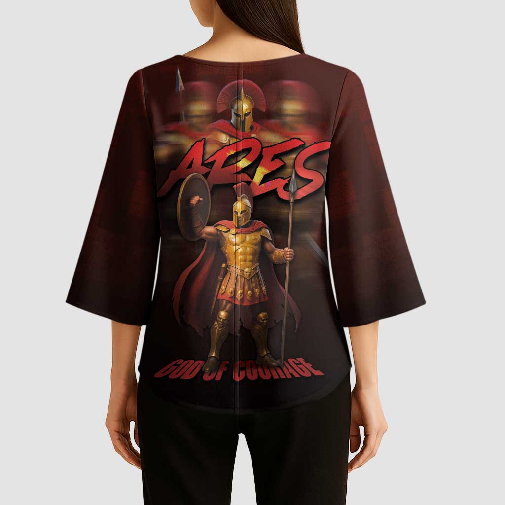 Ancient Greek Ares Kimono Sleeve Blouse God Of War And Courage - Wonder Print Shop
