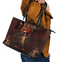 Ancient Greek Ares Leather Tote Bag God Of War And Courage - Wonder Print Shop
