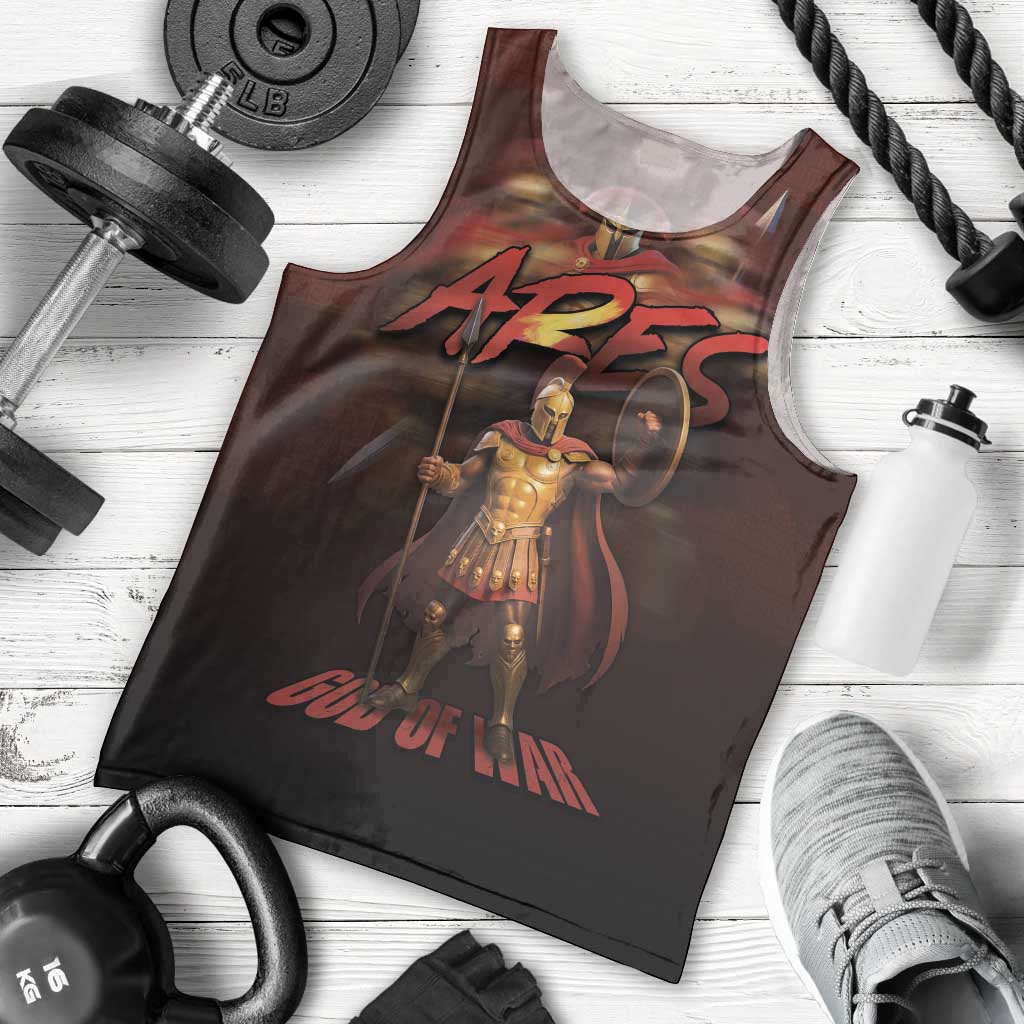 Ancient Greek Ares Men Tank Top God Of War And Courage - Wonder Print Shop