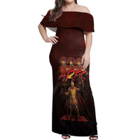 Ancient Greek Ares Off Shoulder Maxi Dress God Of War And Courage - Wonder Print Shop