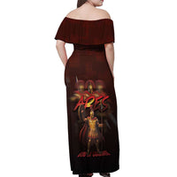 Ancient Greek Ares Off Shoulder Maxi Dress God Of War And Courage - Wonder Print Shop