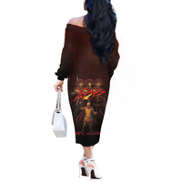 Ancient Greek Ares Off The Shoulder Long Sleeve Dress God Of War And Courage - Wonder Print Shop
