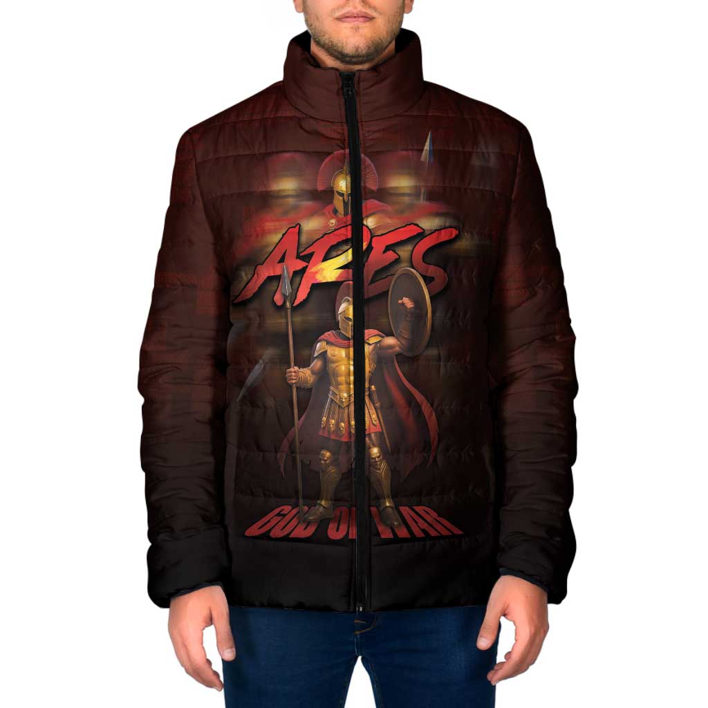 Ancient Greek Ares Padded Jacket God Of War And Courage - Wonder Print Shop