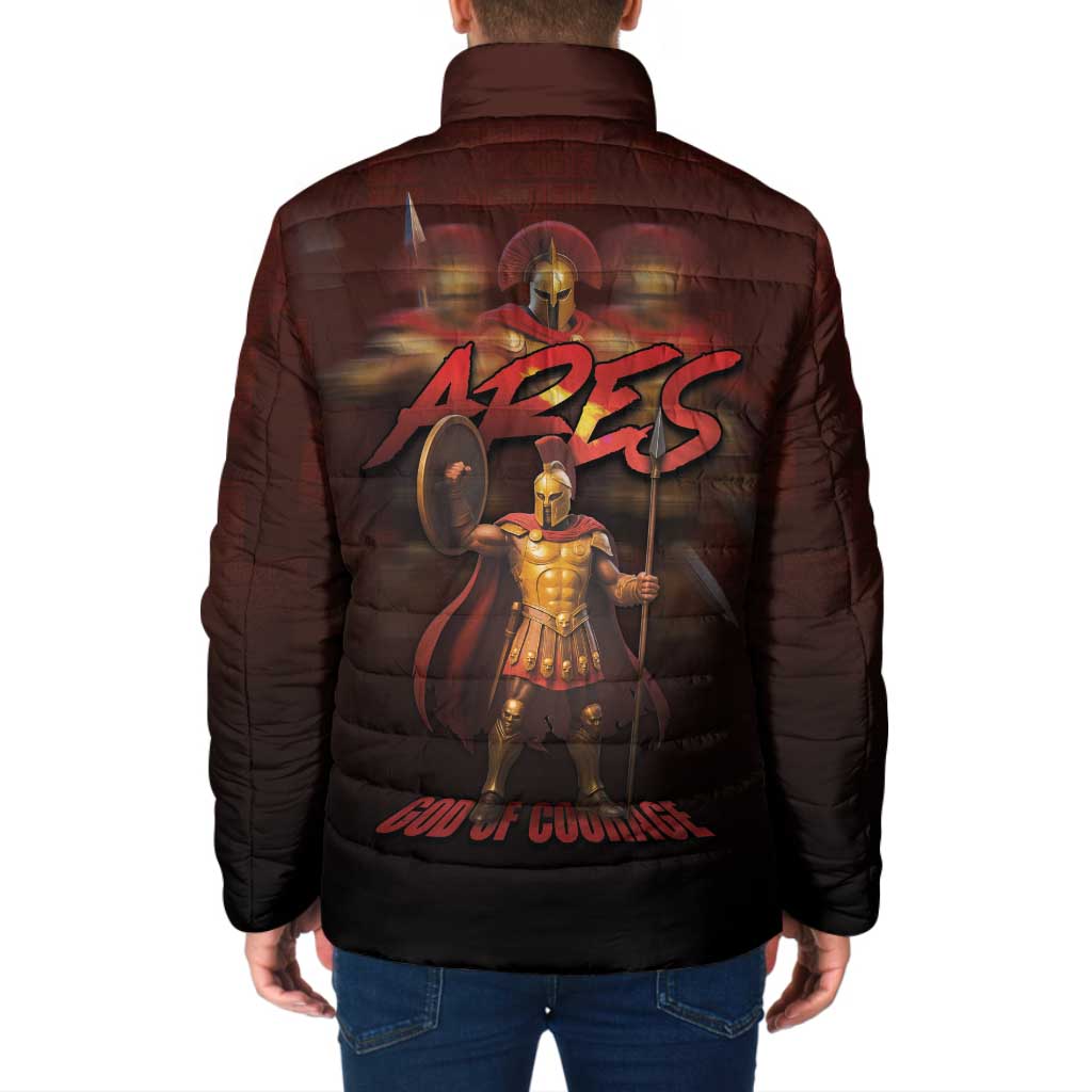 Ancient Greek Ares Padded Jacket God Of War And Courage - Wonder Print Shop