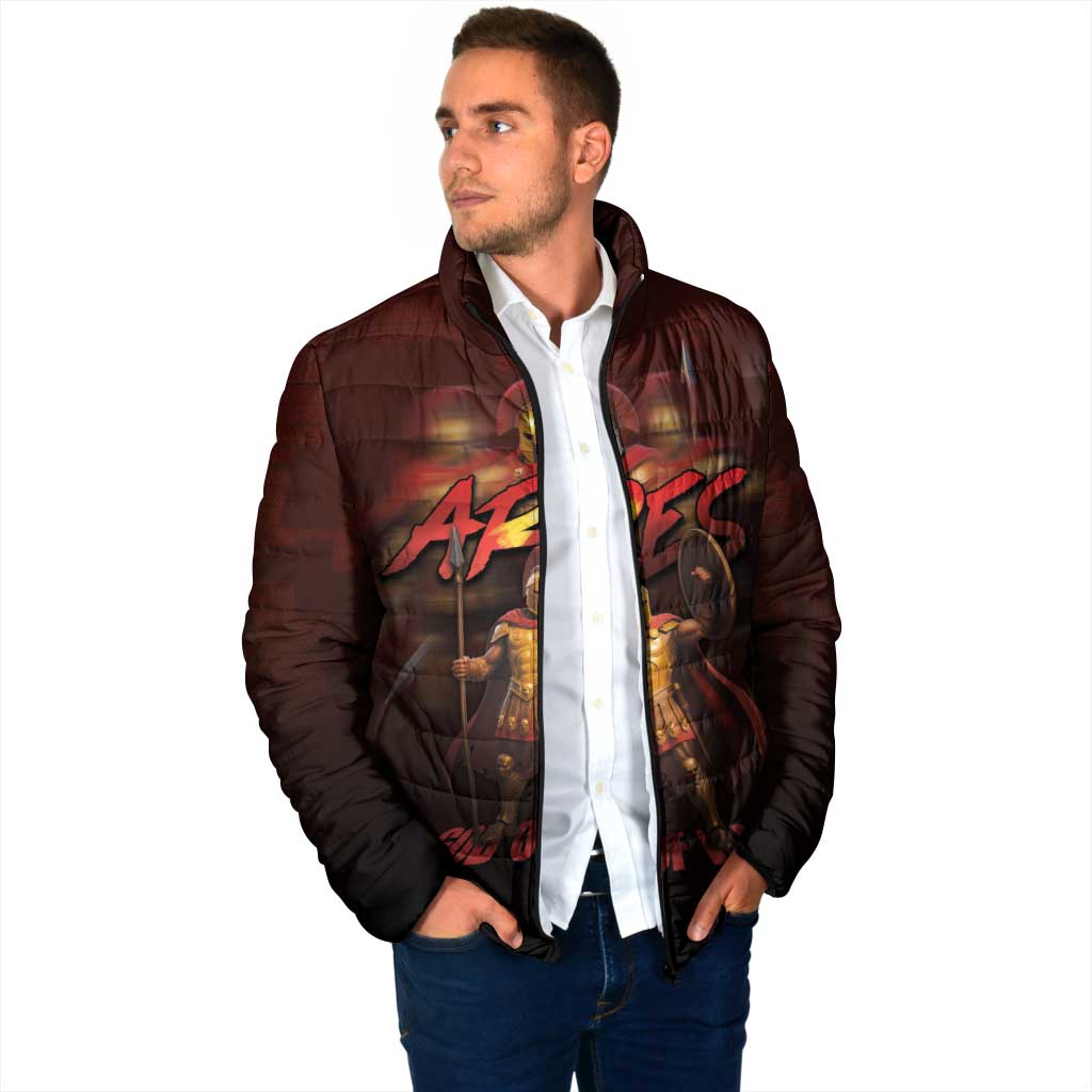Ancient Greek Ares Padded Jacket God Of War And Courage - Wonder Print Shop