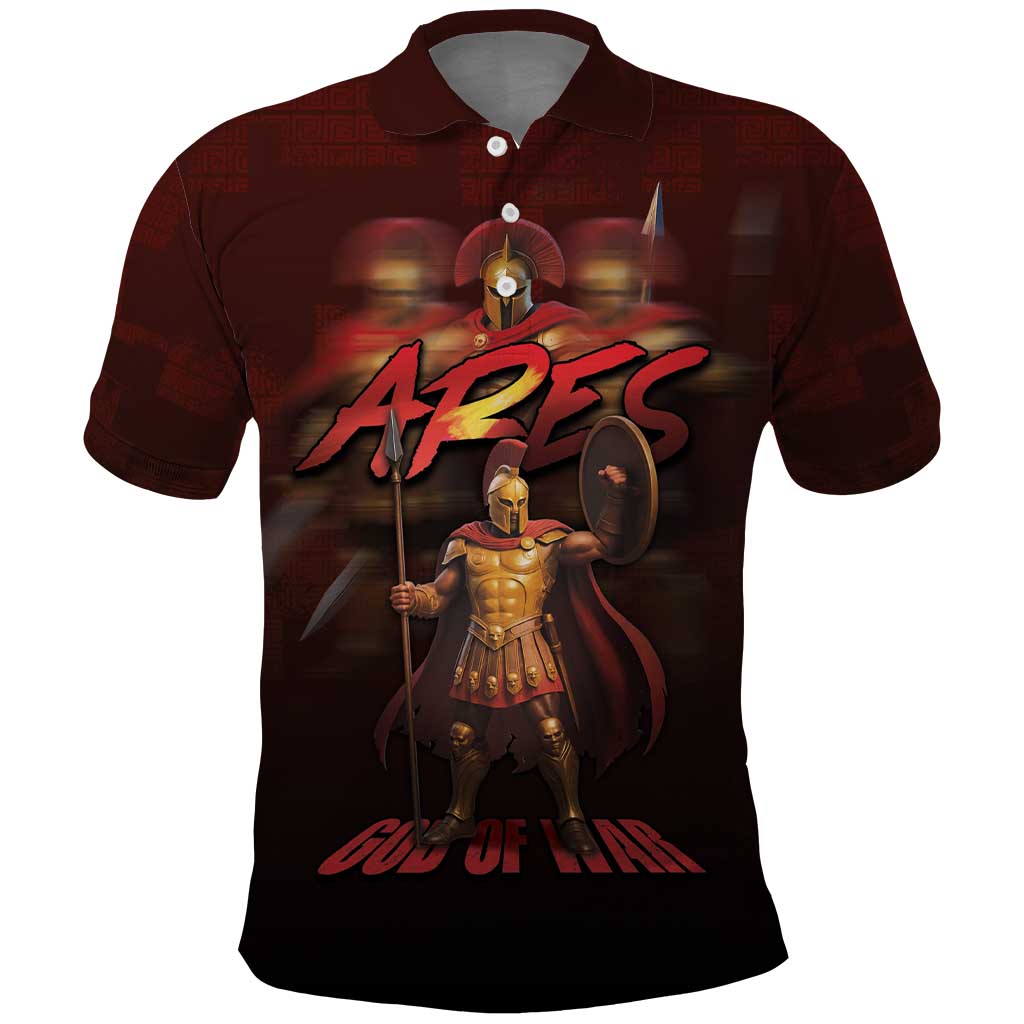 Ancient Greek Ares Polo Shirt God Of War And Courage - Wonder Print Shop