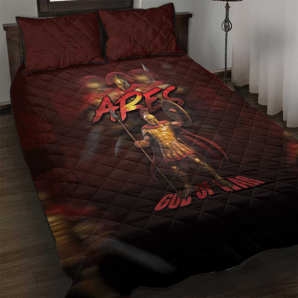 Ancient Greek Ares Quilt Bed Set God Of War And Courage - Wonder Print Shop