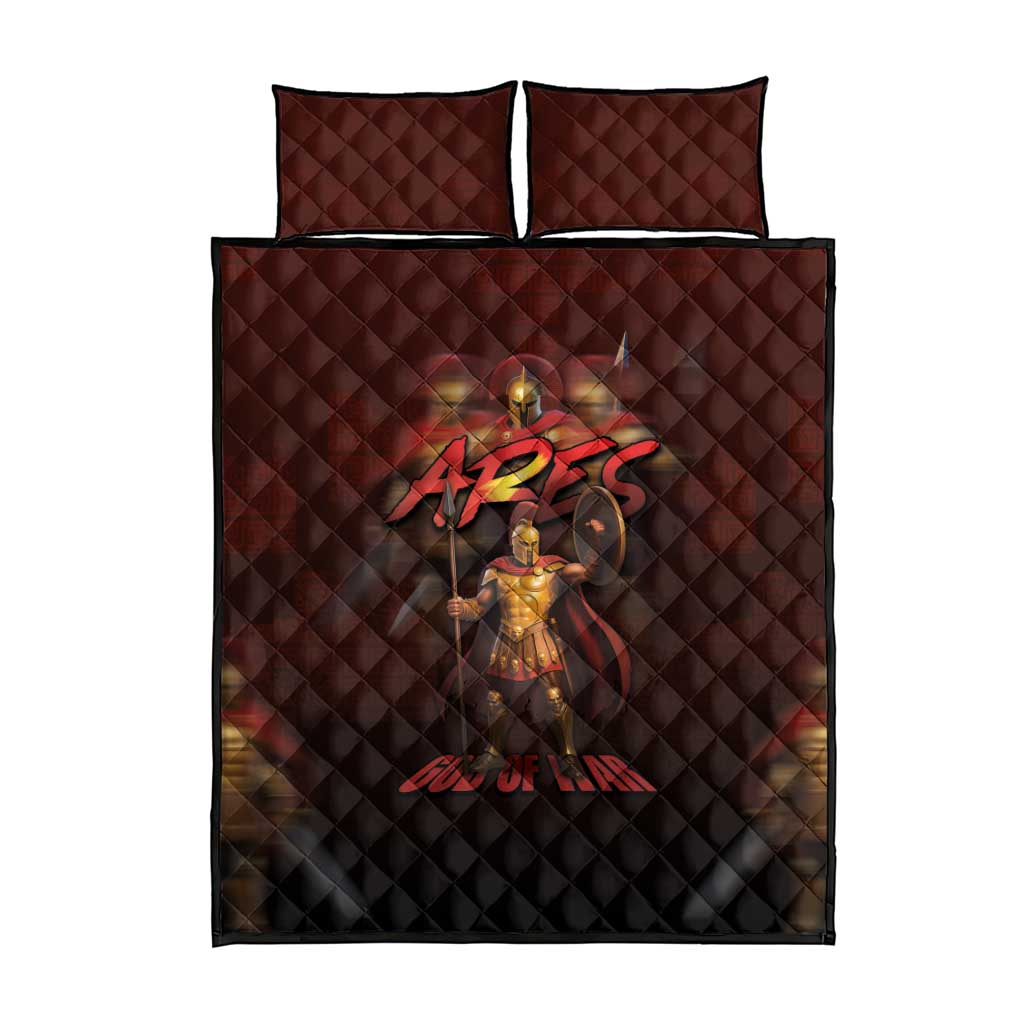 Ancient Greek Ares Quilt Bed Set God Of War And Courage - Wonder Print Shop