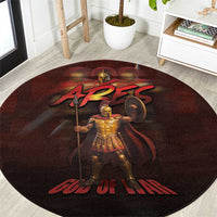 Ancient Greek Ares Round Carpet God Of War And Courage - Wonder Print Shop