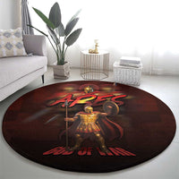 Ancient Greek Ares Round Carpet God Of War And Courage - Wonder Print Shop