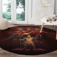 Ancient Greek Ares Round Carpet God Of War And Courage - Wonder Print Shop