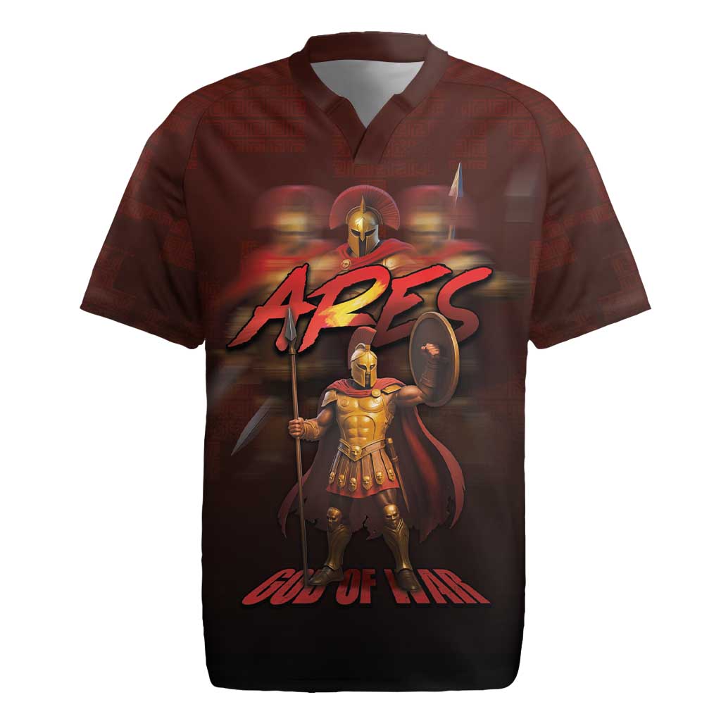 Ancient Greek Ares Rugby Jersey God Of War And Courage - Wonder Print Shop