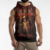 Ancient Greek Ares Sleeveless Hoodie God Of War And Courage - Wonder Print Shop