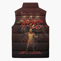 Ancient Greek Ares Sleeveless Puffer Jacket God Of War And Courage - Wonder Print Shop