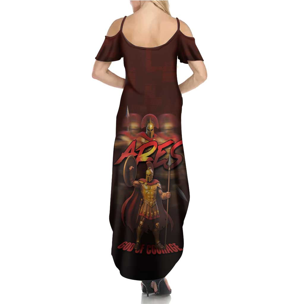 Ancient Greek Ares Summer Maxi Dress God Of War And Courage - Wonder Print Shop