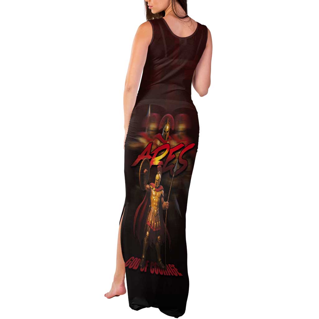 Ancient Greek Ares Tank Maxi Dress God Of War And Courage - Wonder Print Shop