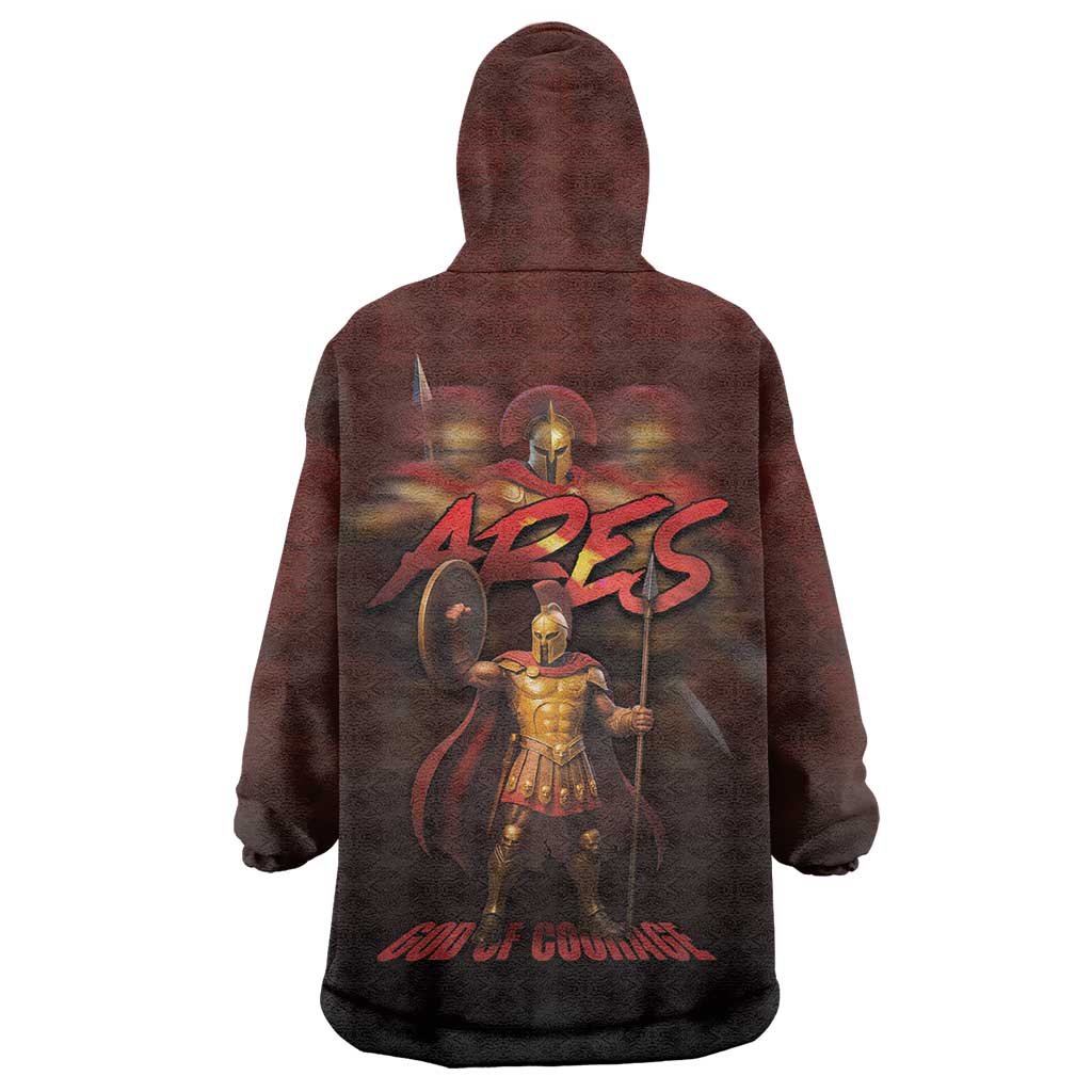 Ancient Greek Ares Wearable Blanket Hoodie God Of War And Courage - Wonder Print Shop