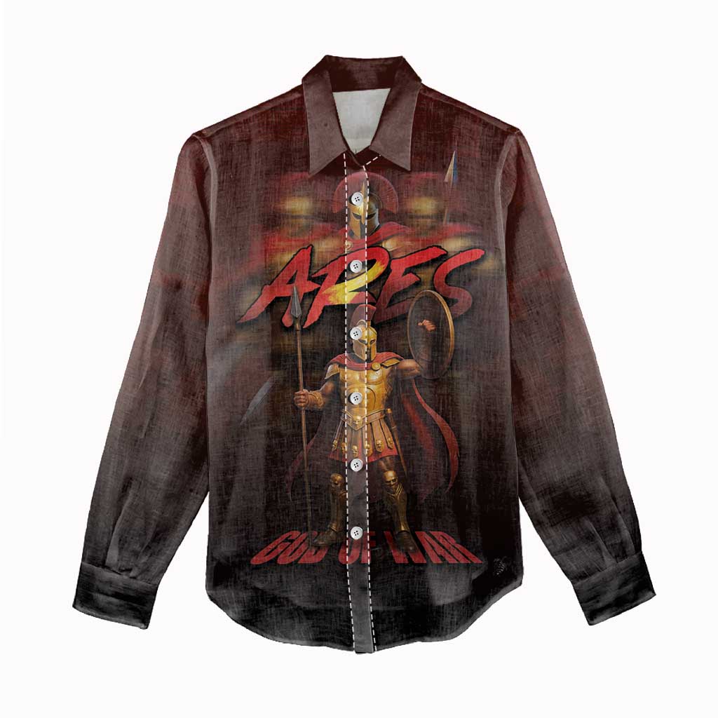 Ancient Greek Ares Women Casual Shirt God Of War And Courage - Wonder Print Shop